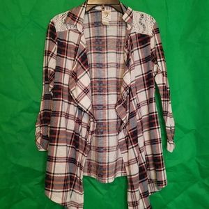 Self Esteem Flannel and lace shrug